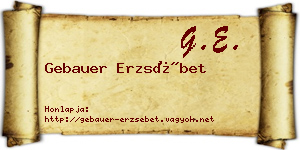 Gebauer Erzsébet névjegykártya